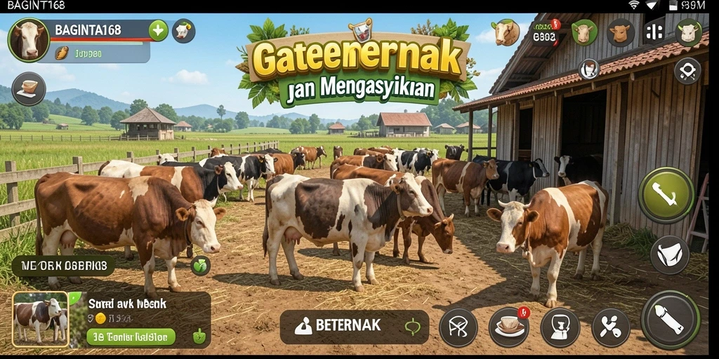 Screenshot utama BAGINTA168 menampilkan antarmuka peternakan yang menarik.