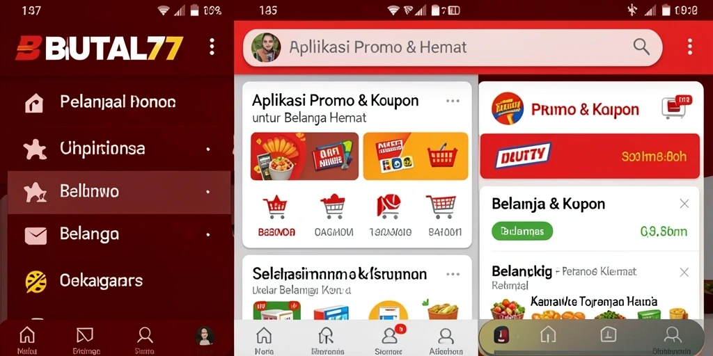 Tampilan antarmuka pengguna BRUTAL77 yang sederhana dan menarik.