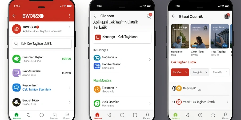 Tampilan antarmuka BWO888 dengan fungsi Cek Tagihan Listrik.