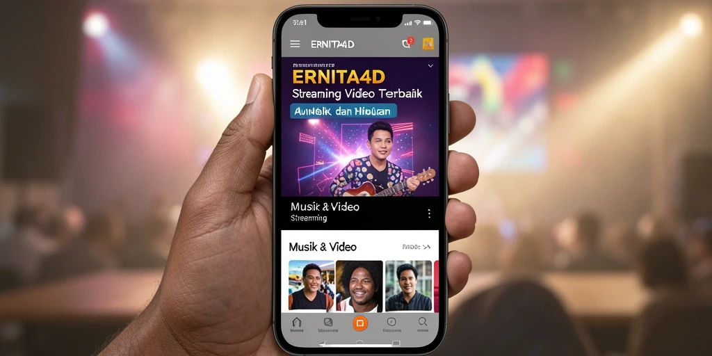 Antarmuka aplikasi Streaming Video ERNITA4D yang modern dan menarik.