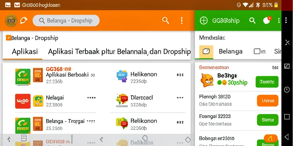 Antarmuka aplikasi GG368 untuk Dropship yang efisien dan mudah digunakan.